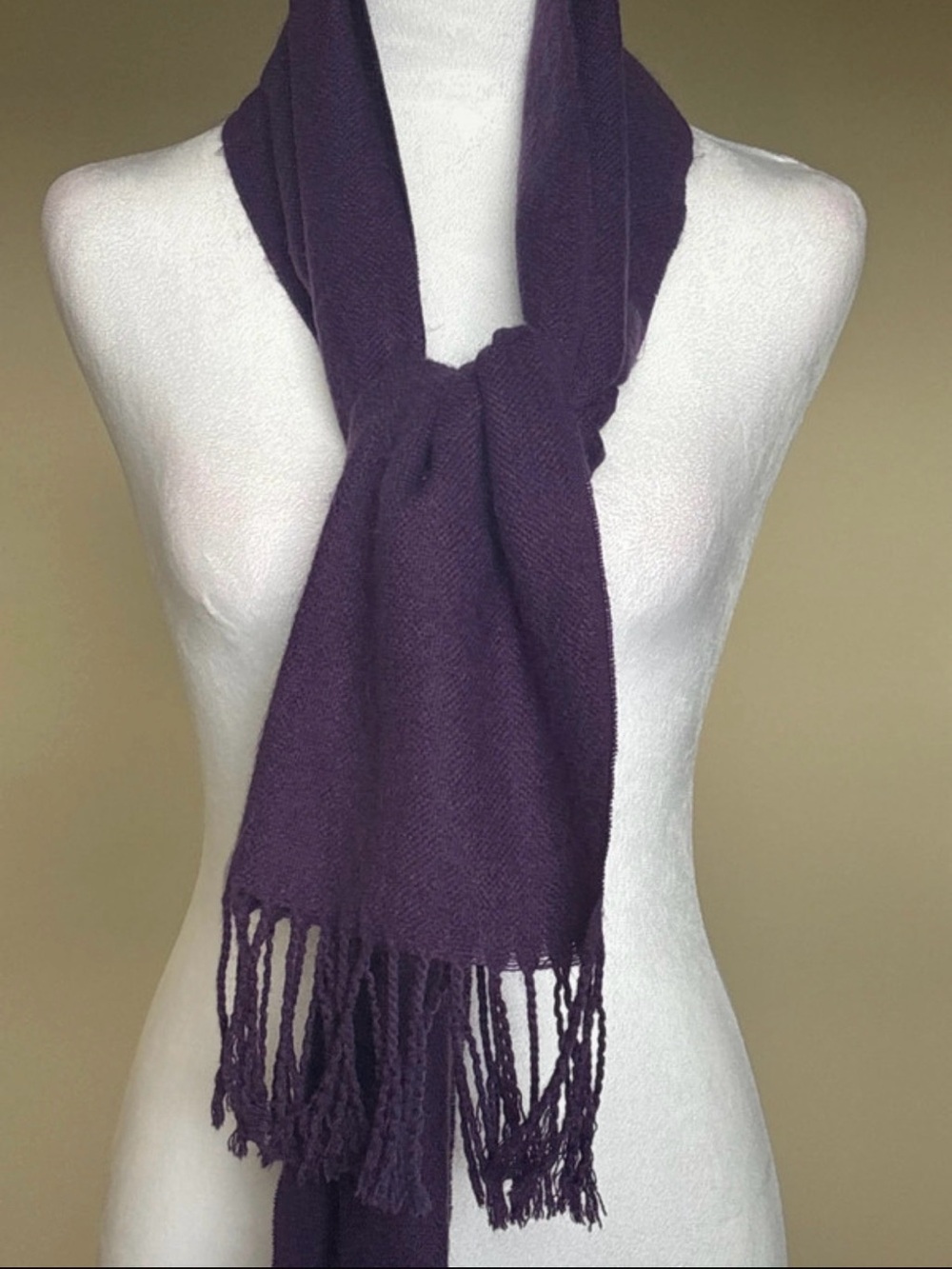 Plush Purple Fringe Scarf - Women's Accessory